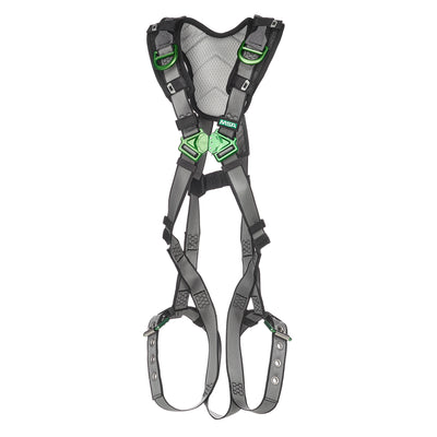 MSA V-FIT Harness w/Back & Shoulder D-Rings - Tongue Buckle Leg Straps - Shoulder Padding - Extra Small - 10194936