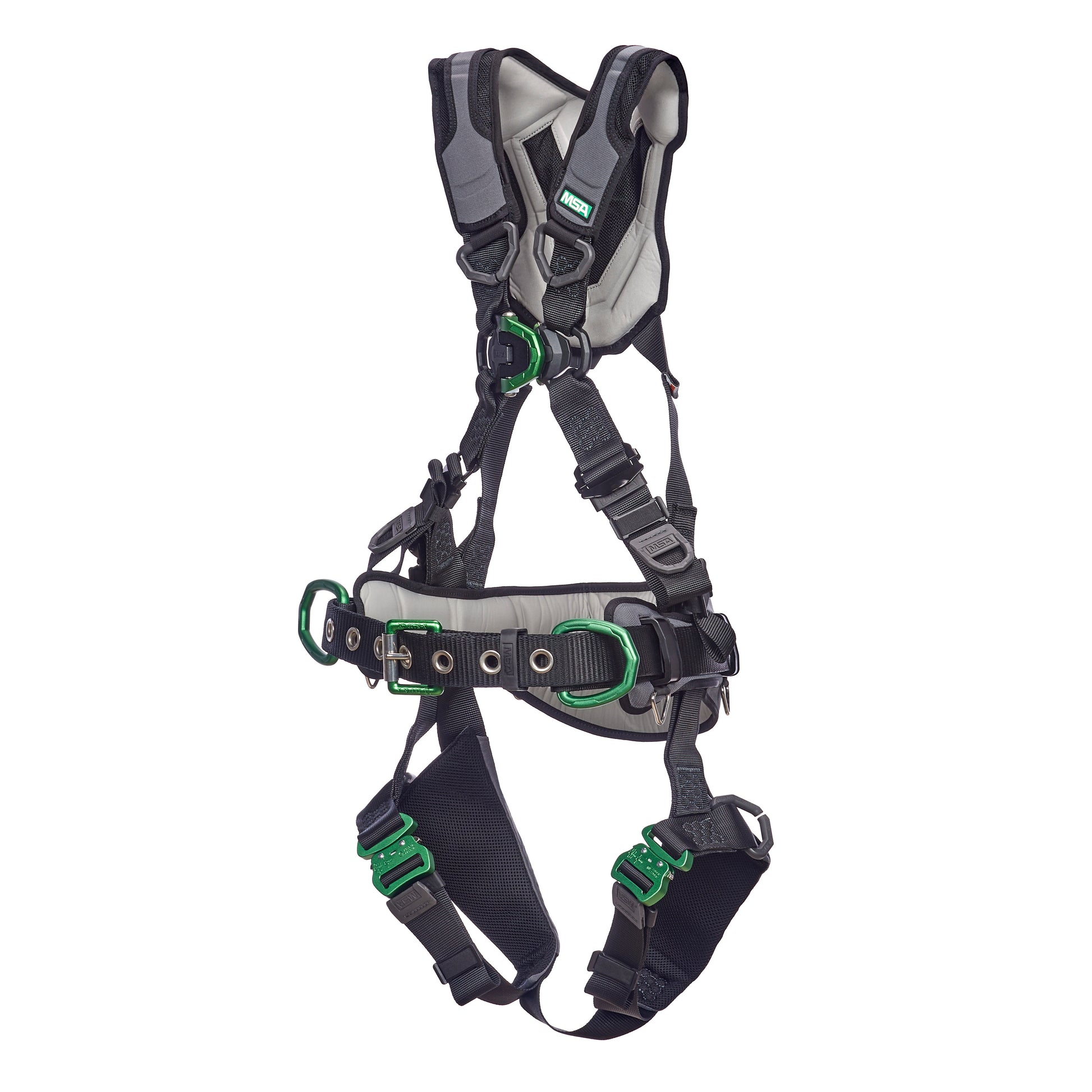 MSA V-FLEX Construction Harness w/Back, Front & Side D-Rings - Quick Connect Leg Straps - Extra Small - 10211342