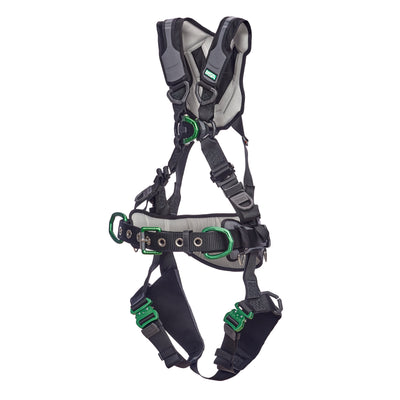 MSA V-FLEX Construction Harness w/Back, Front & Side D-Rings - Quick Connect Leg Straps - Extra Small - 10211342
