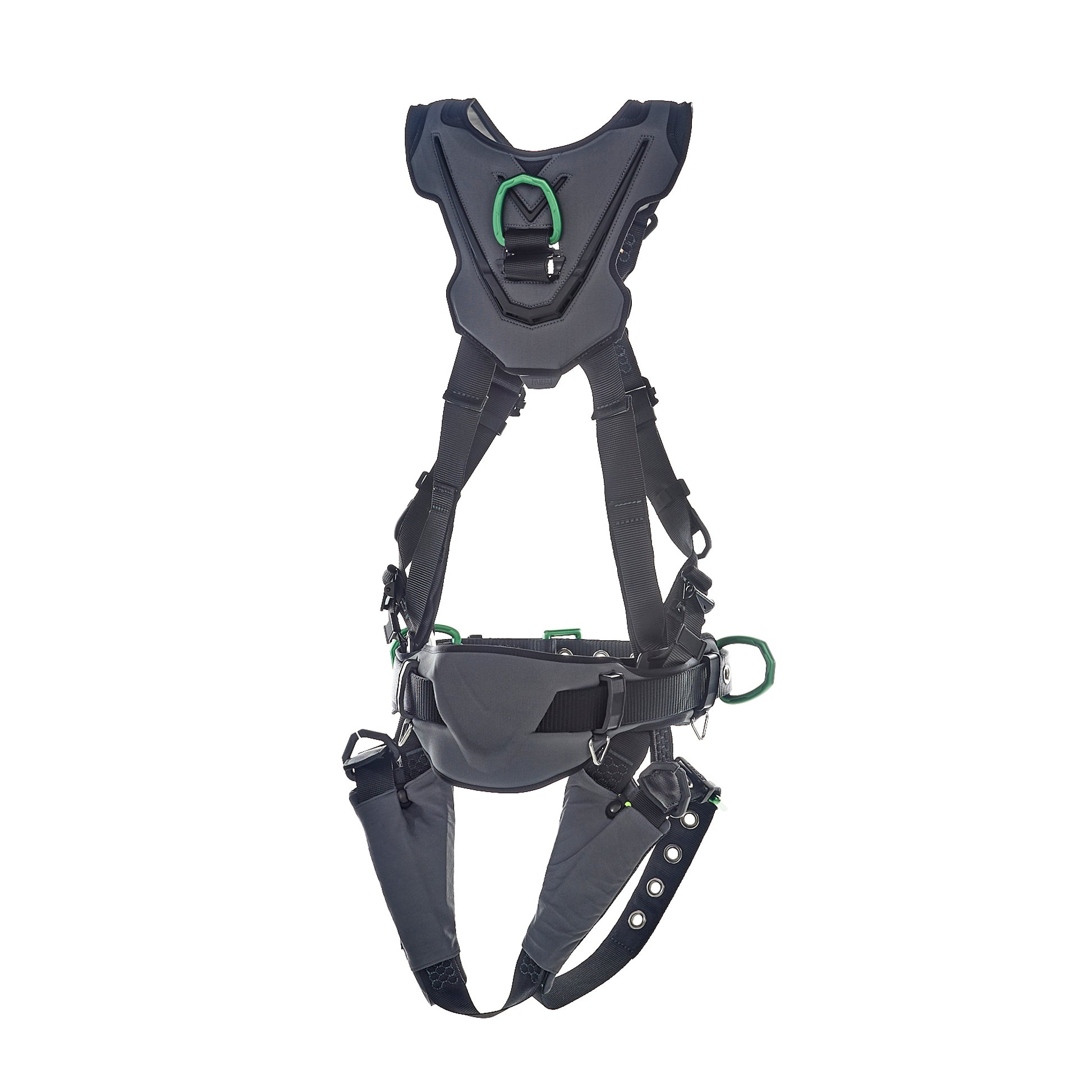 MSA V-FLEX Construction Harness w/Back, Front & Side D-Rings - Tongue Buckle Leg Straps - Extra Large - 10211348
