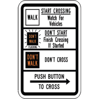 CROSS WALK CROSS DON’T CROSS - REGULATORY TRAFFIC SIGN - CROSS WALK CROSS DON’T CROSS - REGULATORY TRAFFIC SIGN, 9X12, Aluminum (.080) EGP Reflective