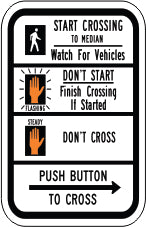 CROSS WALK WITH HAND SYMBOLS - REGULATORY TRAFFIC SIGN