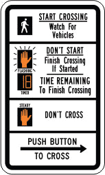 CROSS WALK WITH TIME REMAINING - REGULATORY TRAFFIC SIGN