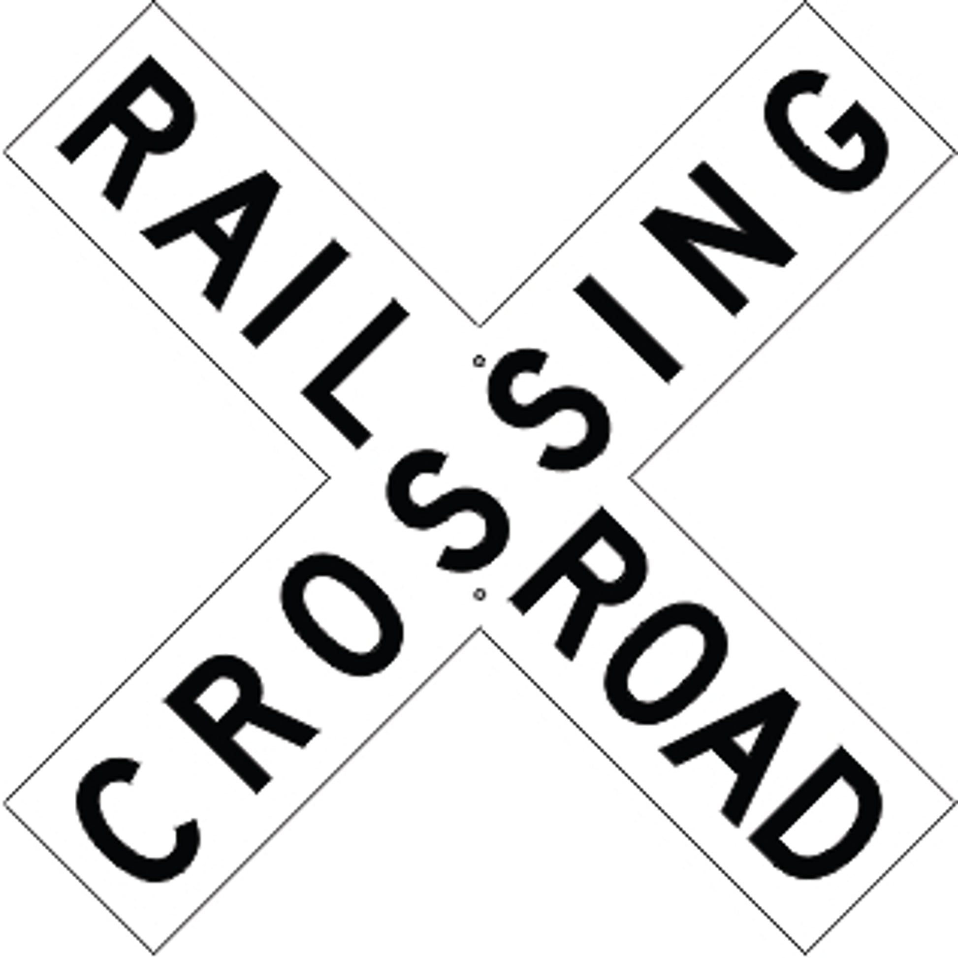 RAILROAD CROSSING - WARNING TRAFFIC SIGN - RAILROAD CROSSING - WARNING TRAFFIC SIGN, 48X9, Aluminum (.080) HIP Reflective