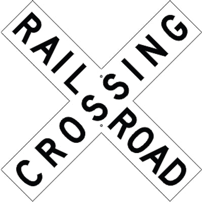 RAILROAD CROSSING - WARNING TRAFFIC SIGN - RAILROAD CROSSING - WARNING TRAFFIC SIGN, 48X9, Aluminum (.080) HIP Reflective