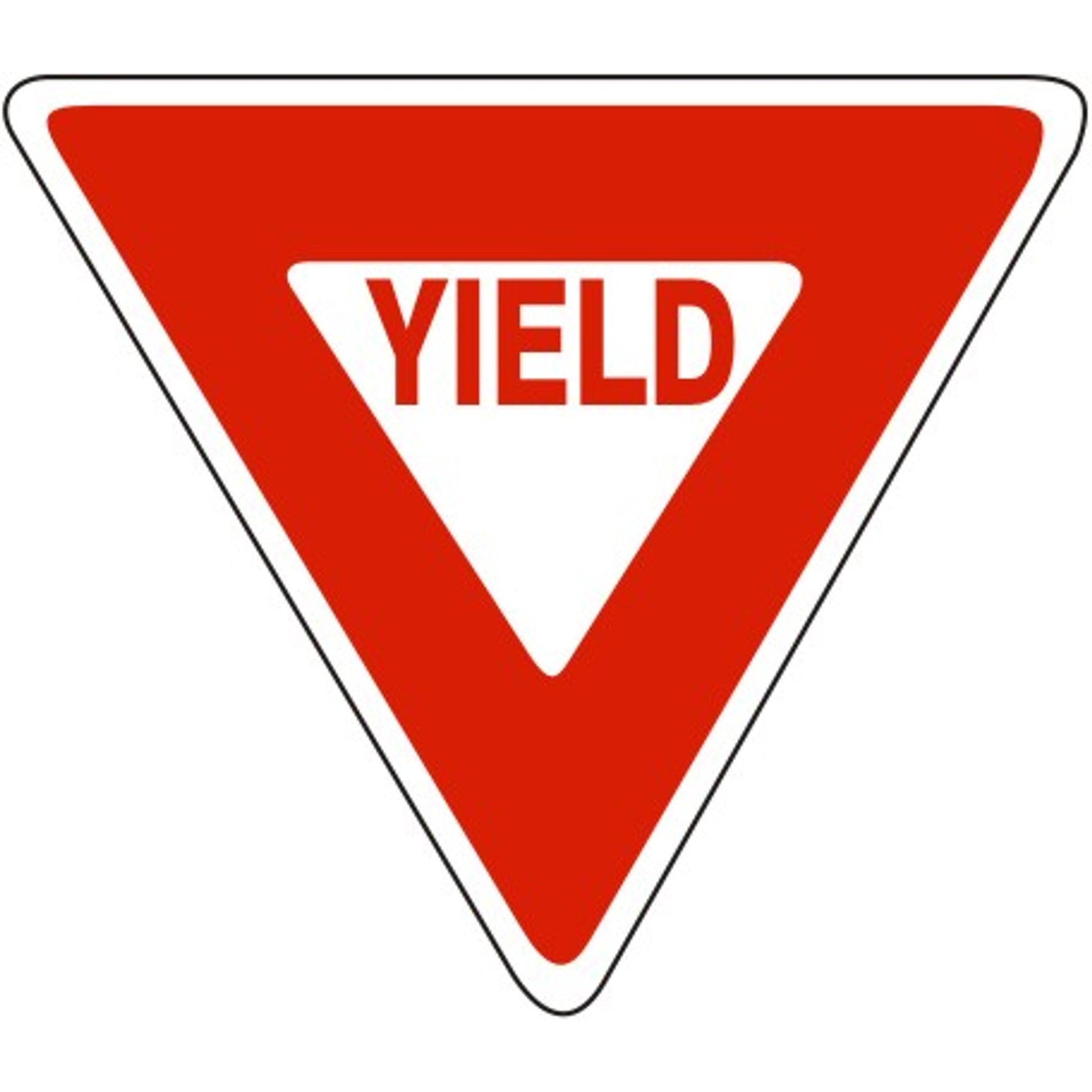 YIELD - REGULATORY TRAFFIC SIGN - YIELD - REGULATORY TRAFFIC SIGN, 36x36, Aluminum (.080) EGP Reflective