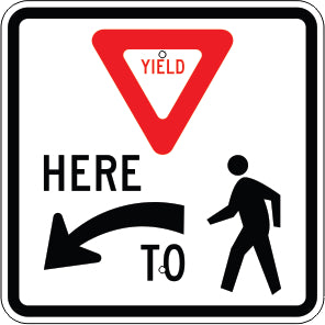 YIELD HERE LEFT ARROW TO PED SYMBOL