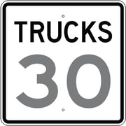 TRUCKS SPEED LIMIT AVAILABLE IN INCREMENTS OF 5 FROM 5-55 - REGULATORY TRAFFIC SIGN - TRUCKS SPEED LIMIT AVAILABLE IN INCREMENTS OF 5 FROM 5-55 - REGULATORY TRAFFIC SIGN, 30X30, Aluminum (.080) EGP Reflective