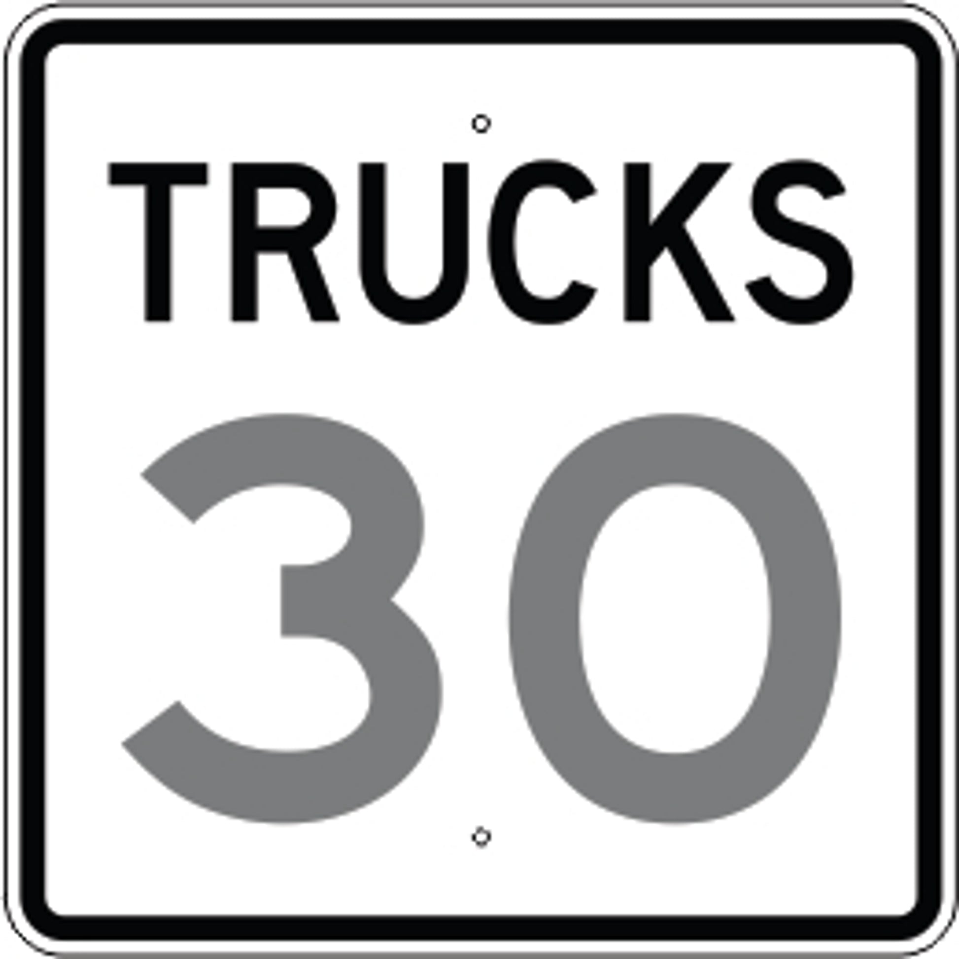TRUCKS SPEED LIMIT AVAILABLE IN INCREMENTS OF 5 FROM 5-55 - REGULATORY TRAFFIC SIGN - TRUCKS SPEED LIMIT AVAILABLE IN INCREMENTS OF 5 FROM 5-55 - REGULATORY TRAFFIC SIGN, 30X30, Aluminum (.080) EGP Reflective
