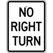 NO RIGHT TURN - NO RIGHT TURN , 24X18, Aluminum (.080) HIP Reflective