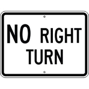 NO RIGHT TURN - NO RIGHT TURN, 18X24, Aluminum (.080) EGP Reflective