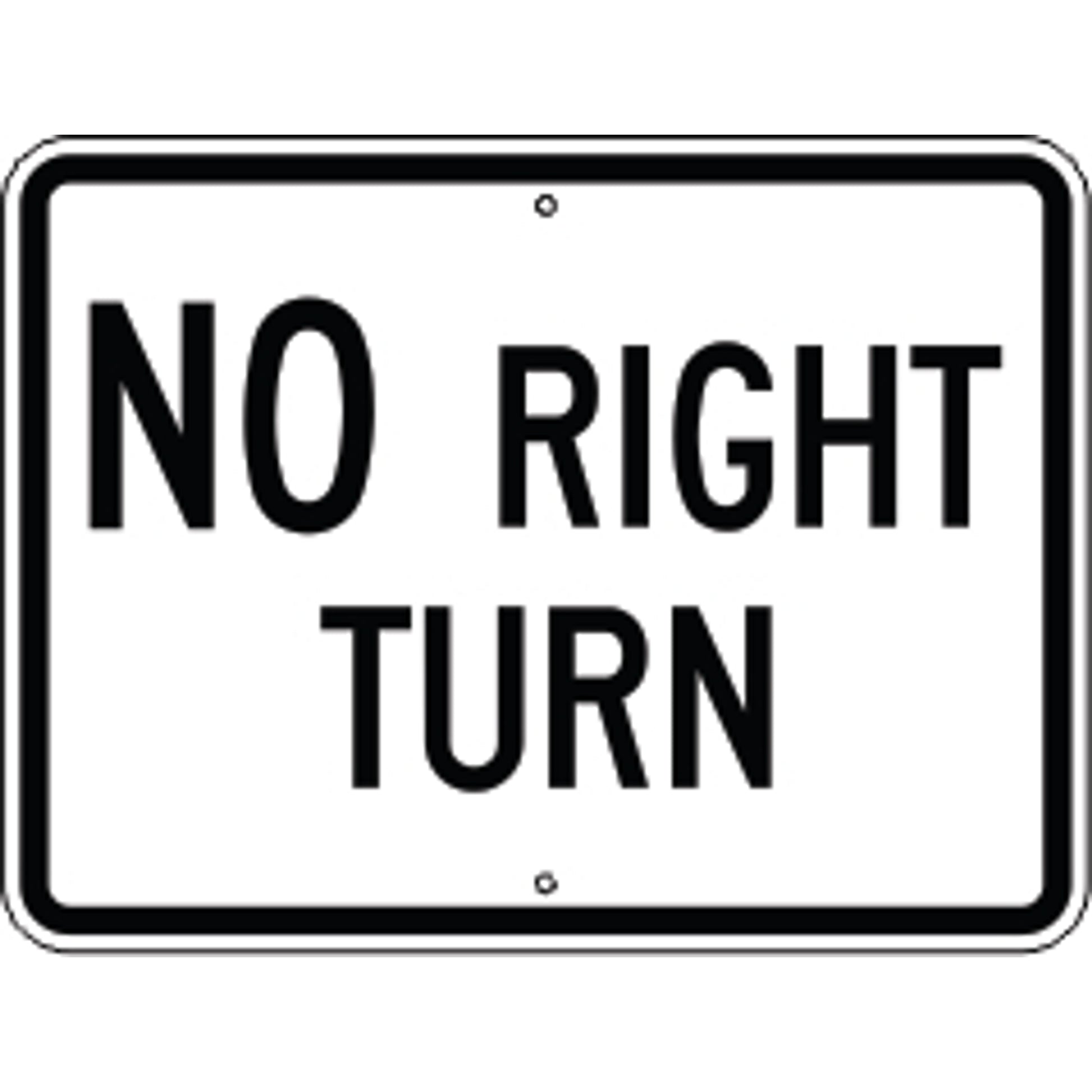 NO RIGHT TURN - NO RIGHT TURN, 18X24, Aluminum (.080) EGP Reflective