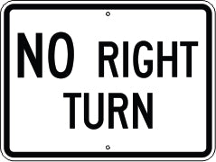 NO RIGHT TURN