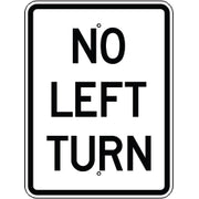 NO LEFT TURN - NO LEFT TURN, 24X18, Aluminum (.080) HIP Reflective