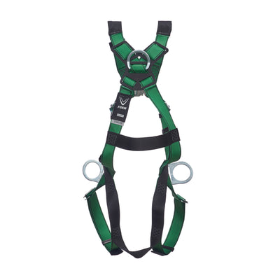 MSA V-FORM Harness w/Back & Side D-Rings - Qwik-Fit Leg Straps Quick Connect Chest Buckle - Extra Large - 10208272