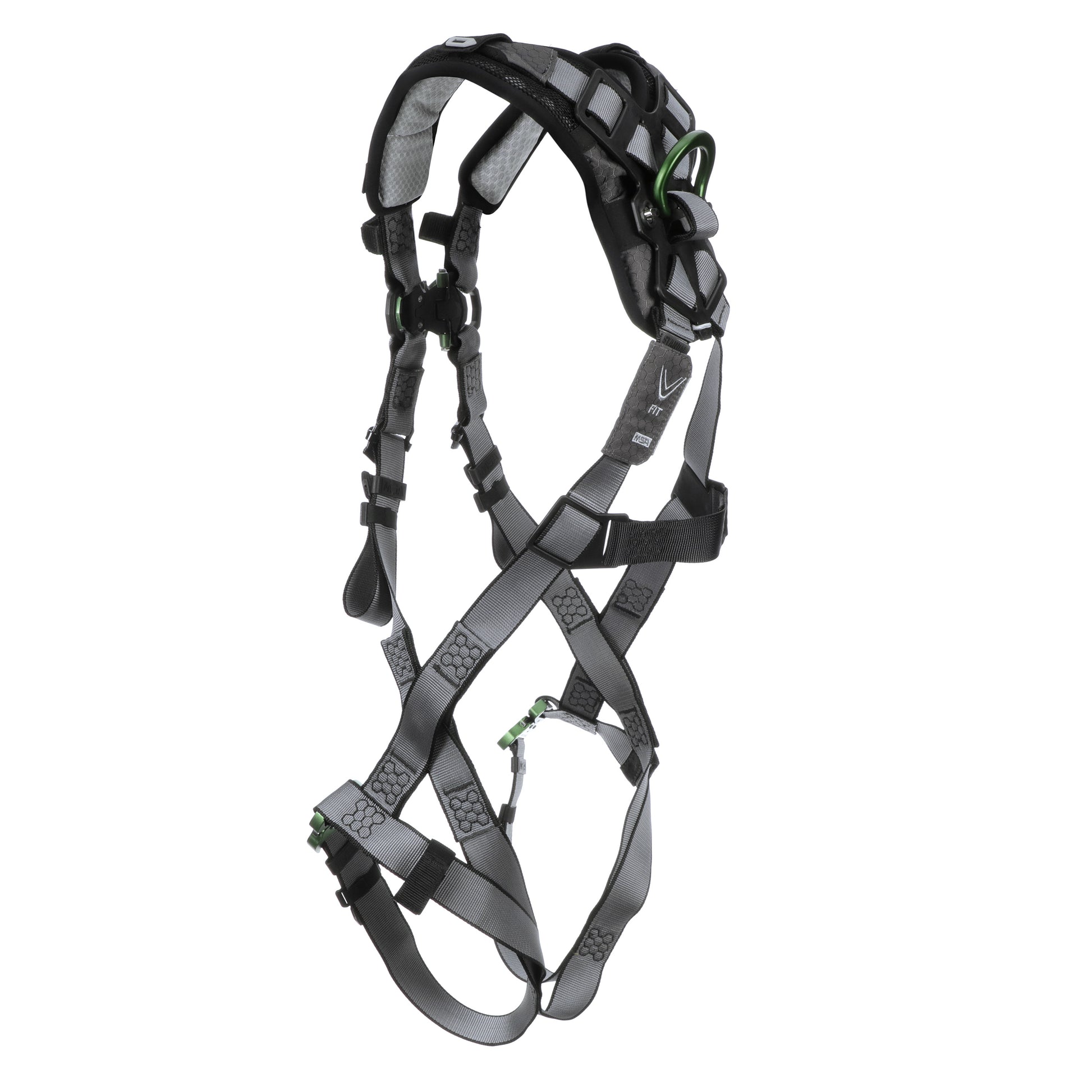 MSA V-FIT Harness w/Back & Front D-Rings - Quick-Connect Leg Straps - Shoulder Padding - Extra Large - 10194657