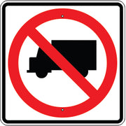 NO TRUCK SYMBOL - REGULATORY TRAFFIC SIGN - NO TRUCK SYMBOL - REGULATORY TRAFFIC SIGN, 30X30, Aluminum (.080) EGP Reflective