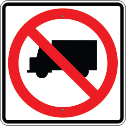NO TRUCK SYMBOL - REGULATORY TRAFFIC SIGN