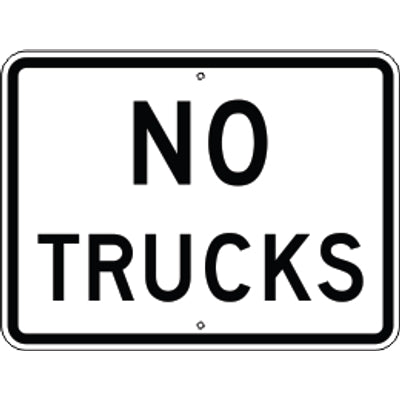 NO TRUCKS - REGULATORY TRAFFIC SIGNS - NO TRUCKS - REGULATORY TRAFFIC SIGNS, 18X24, Aluminum (.080) EGP Reflective