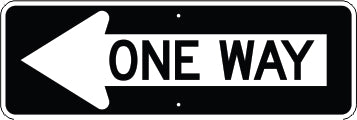 ONE WAY LEFT ARROW - REGULATORY TRAFFIC SIGN