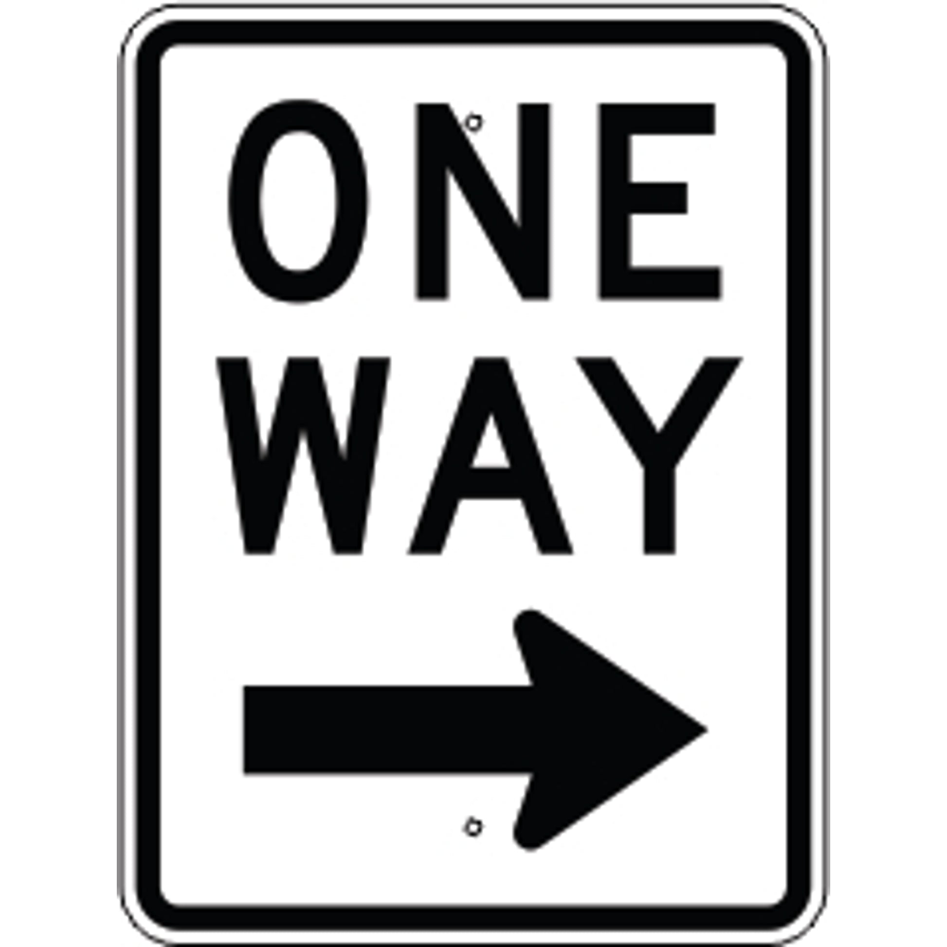 ONE WAY RIGHT ARROW - REGULATORY TRAFFIC SIGN - ONE WAY RIGHT ARROW - REGULATORY TRAFFIC SIGN, 24X18, Aluminum (.080) HIP Reflective