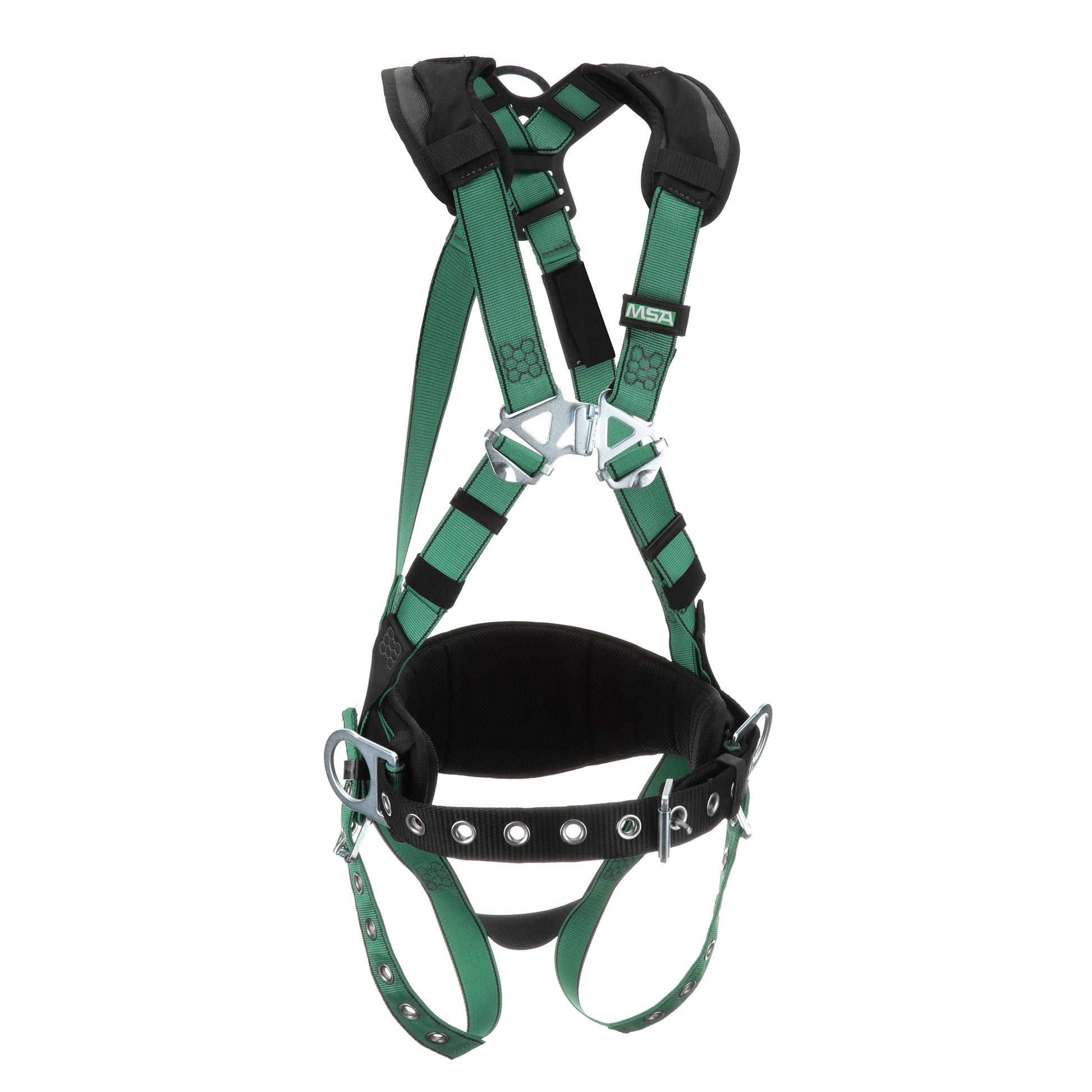 MSA V-FORM Construction Harness w/Back & Side D-Rings - Tongue Buckle Leg Straps - Shoulder Padding - Super Extra Large - 10197366