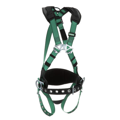 MSA V-FORM Construction Harness w/Back & Side D-Rings - Tongue Buckle Leg Straps - Shoulder Padding - Super Extra Large - 10197366