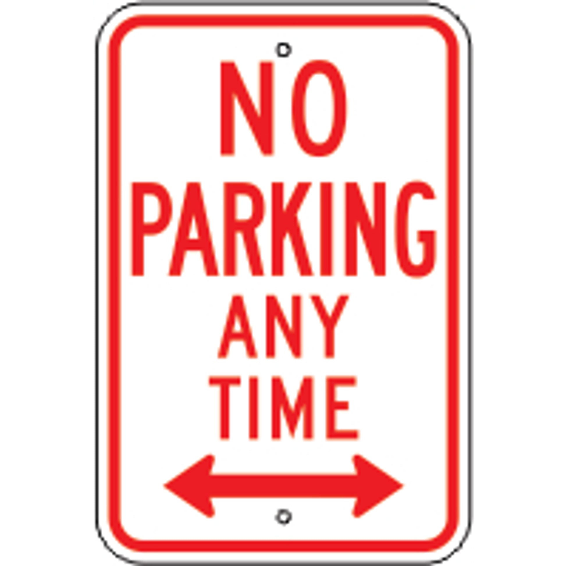 NO PARKING ANY TIME DUAL ARROW - PARKING CONTROL SIGNS - NO PARKING ANY TIME DUAL ARROW - PARKING CONTROL SIGNS, 18X12, Aluminum (.080) EGP Reflective