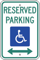 RESERVED PARKING PICTO DUAL ARROW - HANDICAPPED PARKING SIGN
