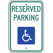 RESERVED PARKING PICTO - HANDICAPPED PARKING SIGN - RESERVED PARKING PICTO - HANDICAPPED PARKING SIGN, 18X12, Aluminum (.080) EGP Reflective