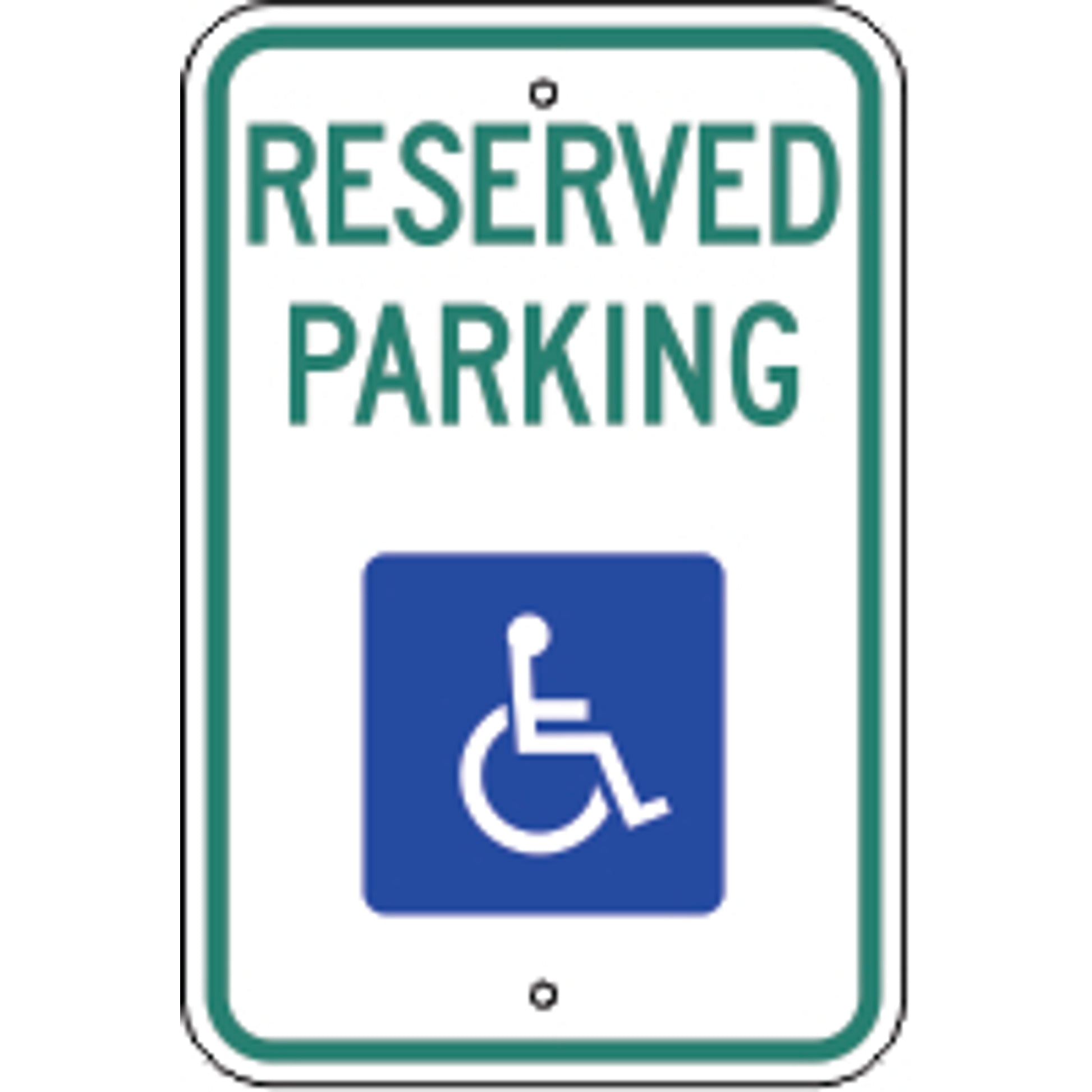 RESERVED PARKING PICTO - HANDICAPPED PARKING SIGN - RESERVED PARKING PICTO - HANDICAPPED PARKING SIGN, 18X12, Aluminum (.080) EGP Reflective