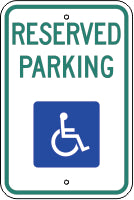 RESERVED PARKING PICTO - HANDICAPPED PARKING SIGN