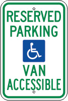 RESERVED PARKING PICTO VAN ACCESSIBLE - HANDICAPPED PARKING SIGN