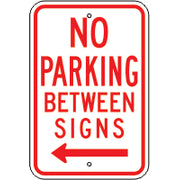 NO PARKING BETWEEN SIGNS - PARKING CONTROL SIGNS - NO PARKING BETWEEN SIGNS - PARKING CONTROL SIGNS, 18X12, Aluminum (.080) EGP Reflective