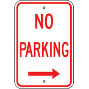 NO PARKING RIGHT ARROW - PARKING CONTROL SIGNS - NO PARKING RIGHT ARROW - PARKING CONTROL SIGNS, 18X12, Aluminum (.080) EGP Reflective