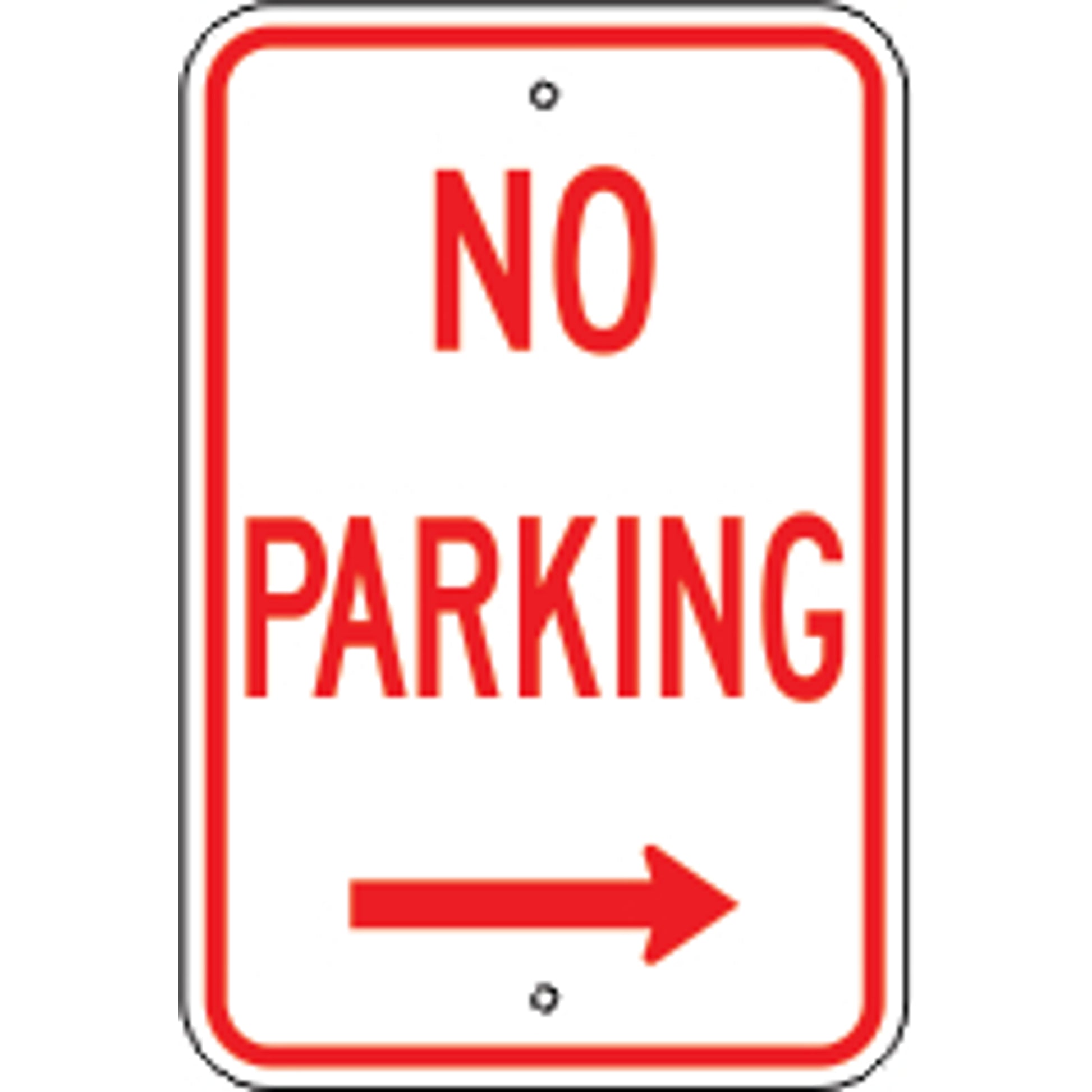 NO PARKING RIGHT ARROW - PARKING CONTROL SIGNS - NO PARKING RIGHT ARROW - PARKING CONTROL SIGNS, 18X12, Aluminum (.080) EGP Reflective