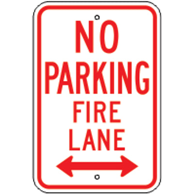 NO PARKING FIRE LANE DUAL ARROW -  PARKING CONTROL SIGN - NO PARKING FIRE LANE DUAL ARROW -  PARKING CONTROL SIGN, 18X12, Aluminum (.080) EGP Reflective