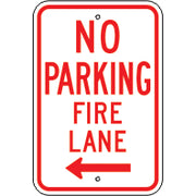 NO PARKING FIRE LANE DUAL ARROW -  PARKING CONTROL SIGN - NO PARKING FIRE LANE DUAL ARROW -  PARKING CONTROL SIGN, 18X12, Aluminum (.080) EGP Reflective
