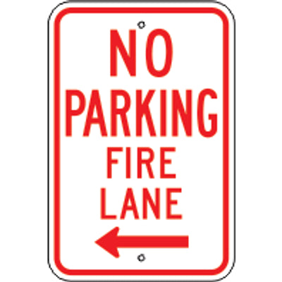 NO PARKING FIRE LANE DUAL ARROW -  PARKING CONTROL SIGN - NO PARKING FIRE LANE DUAL ARROW -  PARKING CONTROL SIGN, 18X12, Aluminum (.080) EGP Reflective
