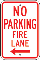 NO PARKING FIRE LANE DUAL ARROW - PARKING CONTROL SIGN