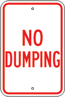 NO DUMPING - PARKING CONTROL SIGN