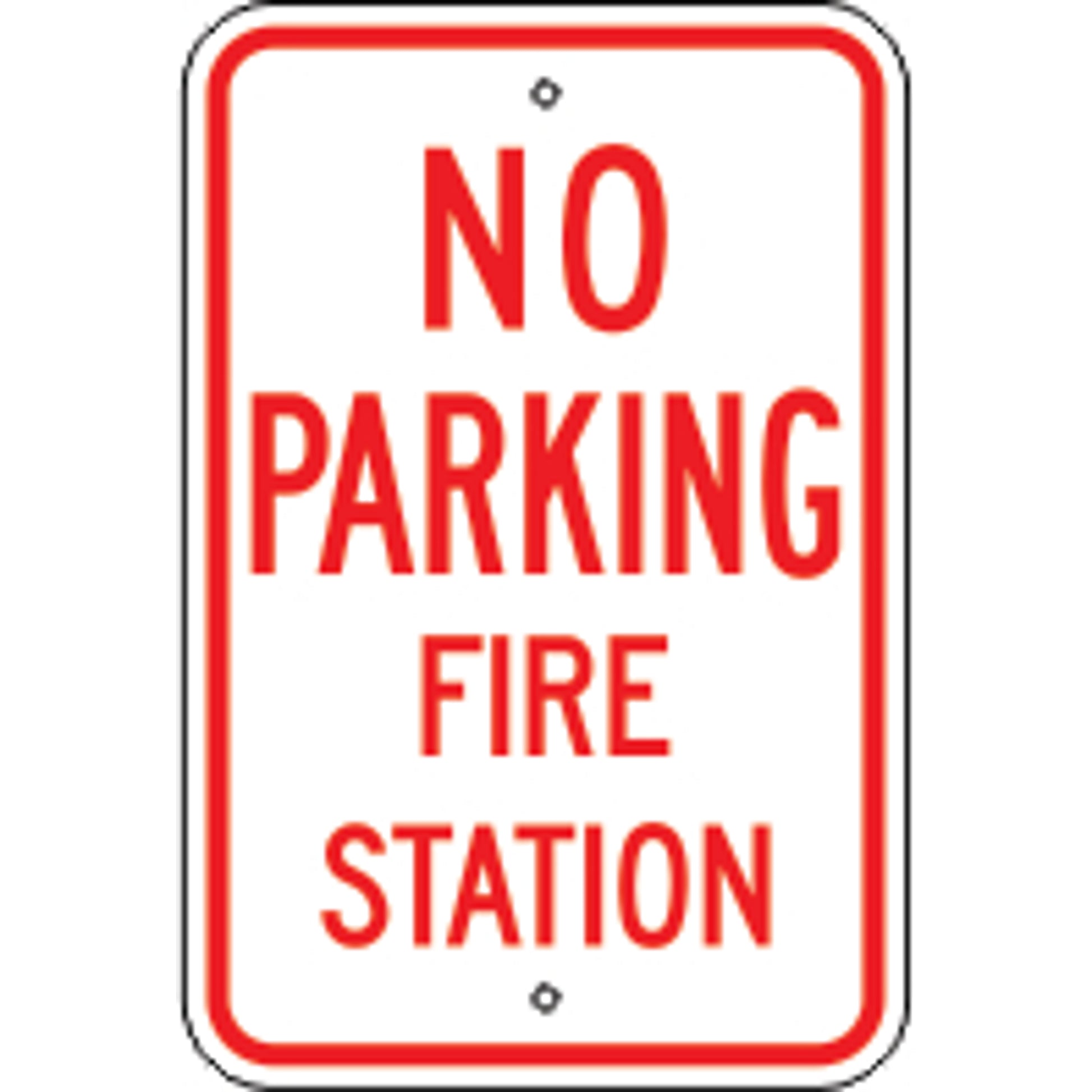 NO PARKING FIRE STATION -  PARKING CONTROL SIGN - NO PARKING FIRE STATION -  PARKING CONTROL SIGN, 18X12, Aluminum (.080) EGP Reflective