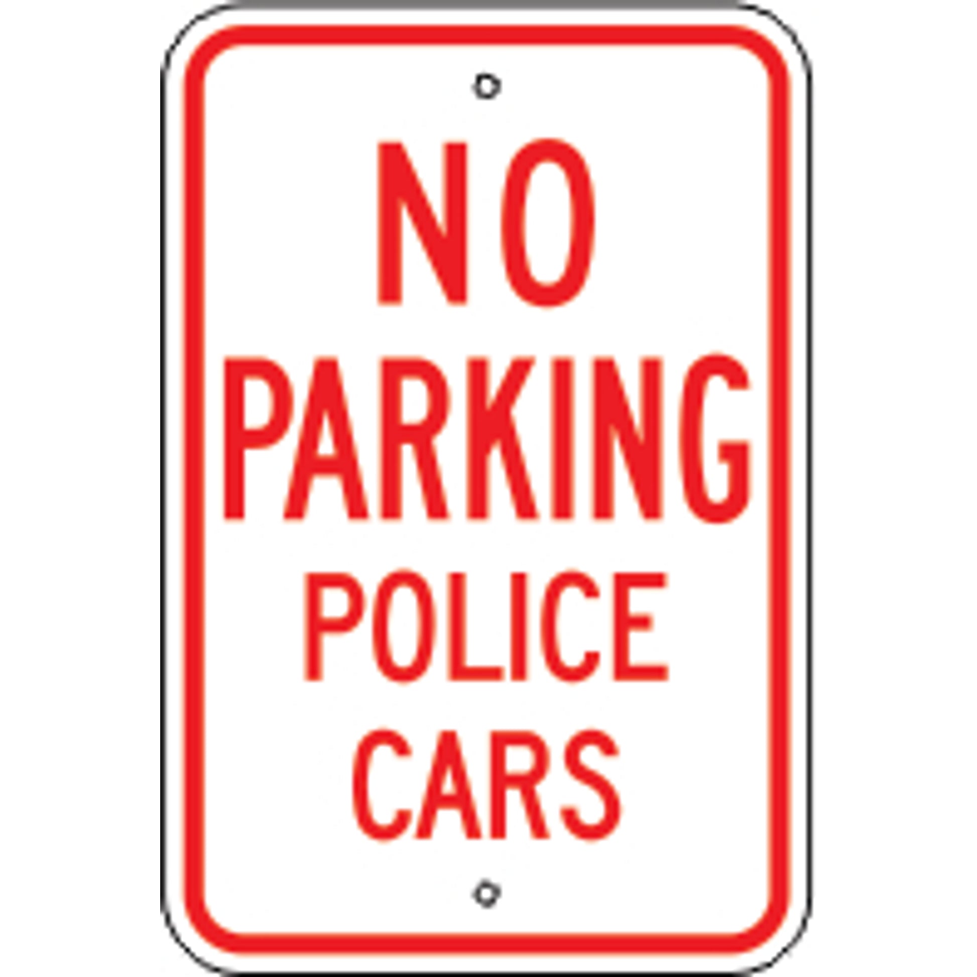 NO PARKING POLICE CARS -  PARKING CONTROL SIGN - NO PARKING POLICE CARS -  PARKING CONTROL SIGN, 18X12, Aluminum (.080) EGP Reflective