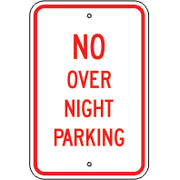 NO OVER NIGHT PARKING -  PARKING CONTROL SIGN - NO OVER NIGHT PARKING -  PARKING CONTROL SIGN, 18X12, Aluminum (.080) EGP Reflective