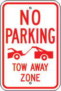 NO PARKING PICTO TOW AWAY ZONE - PARKING CONTROL SIGN