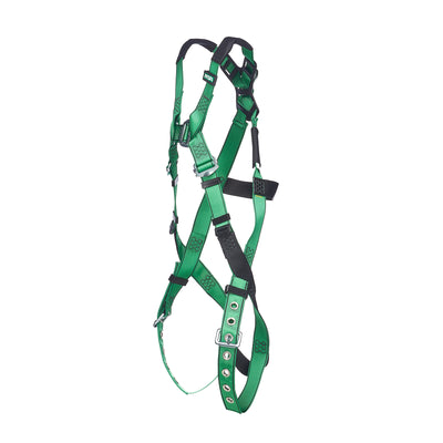 MSA V-FORM Harness w/Back D-Ring - Tongue Buckle Leg Straps Quick Connect Chest Buckle - Super Extra Large - 10206060