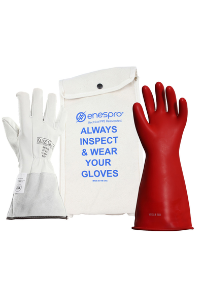 Enespro Made in USA Class 0 Rubber Voltage 14" Glove Kit - KITGC0 14