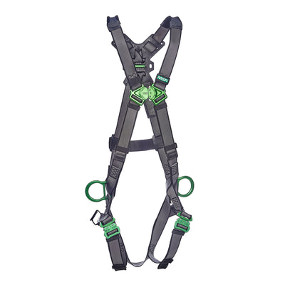 MSA V-FIT Harness w/Back & Side D-Rings - Quick-Connect Leg Straps - Extra Large - 10195066