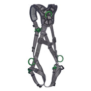 MSA V-FIT Harness w/Back, Side and Shoulder D-Rings - Quick-Connect Leg Straps - Shoulder Padding - Extra Large - 10194886