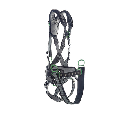 MSA V-FIT Derrick Harness w/Back, Front & Side D-Rings - Tongue Buckle Leg Straps - Shoulder Padding - Super Extra Large - 10195207